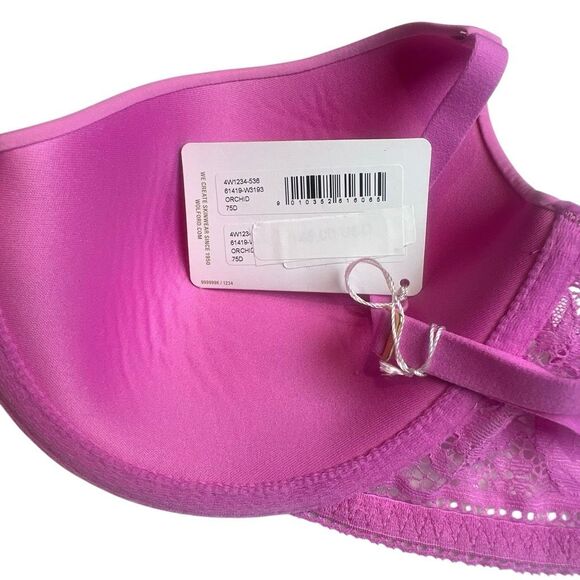 NWT Wolford Straight Laced Demi Cup Bra 75D 34D Orchid - Picture 13 of 15